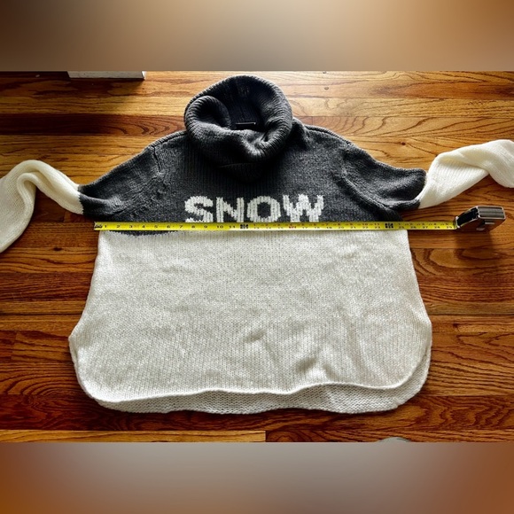 Wooden Ships SNOW cowl neck turtleneck chunky sweater XS Small - white and gray - Picture 7 of 10